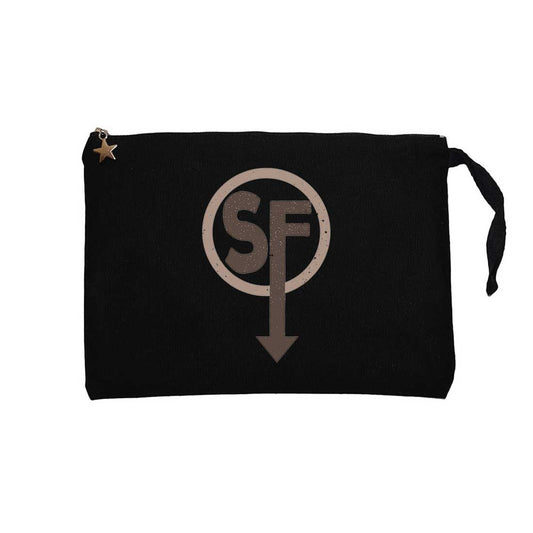 Sanitys Fall Logo Siyah Clutch Astarlı Cüzdan / El Çantası