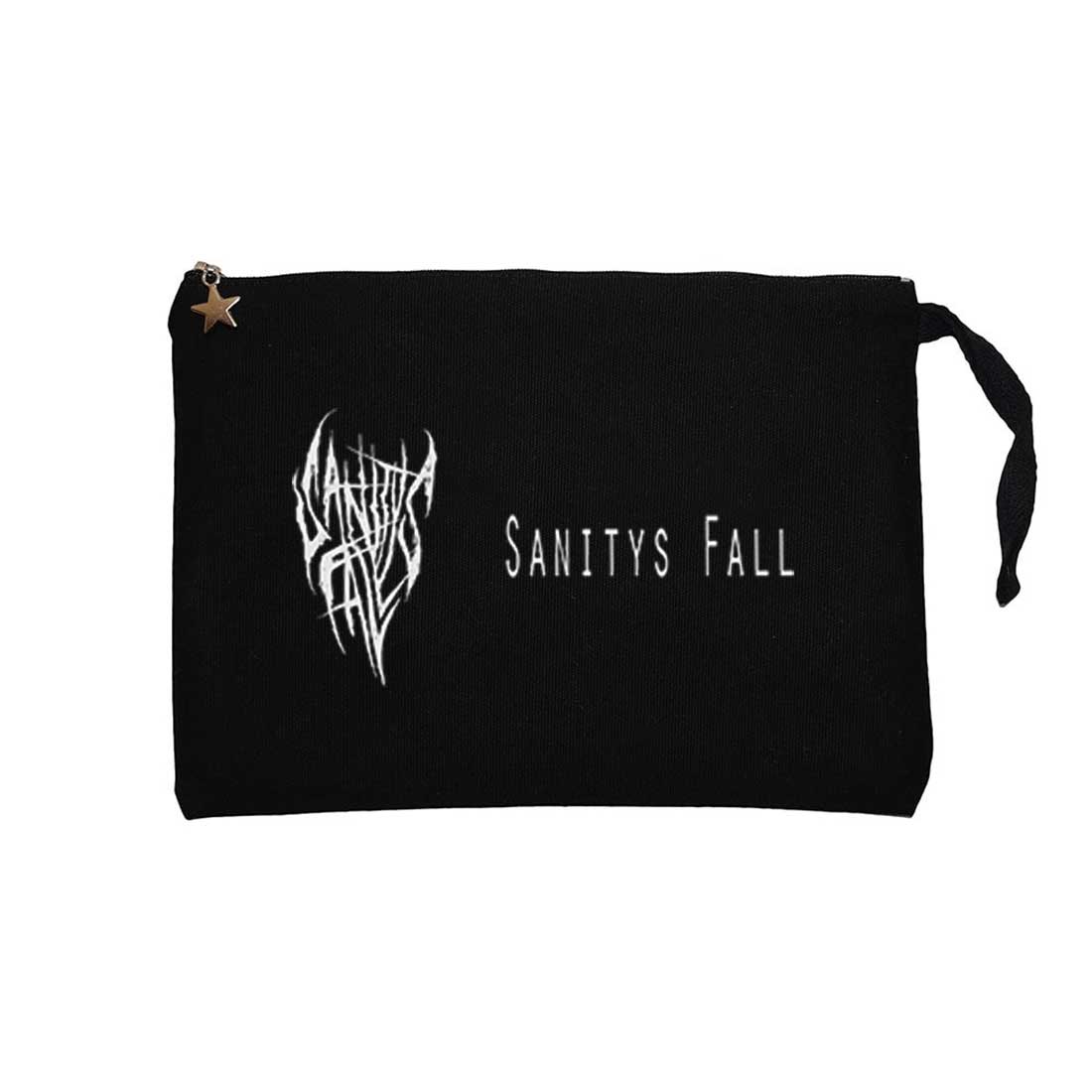 Sanitys Fall Text Siyah Clutch Astarlı Cüzdan / El Çantası