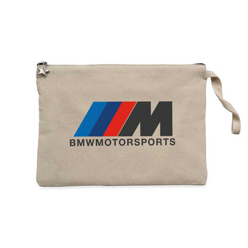 BMW M Power Motorsport Krem Clutch Astarlı Cüzdan / El Çantası