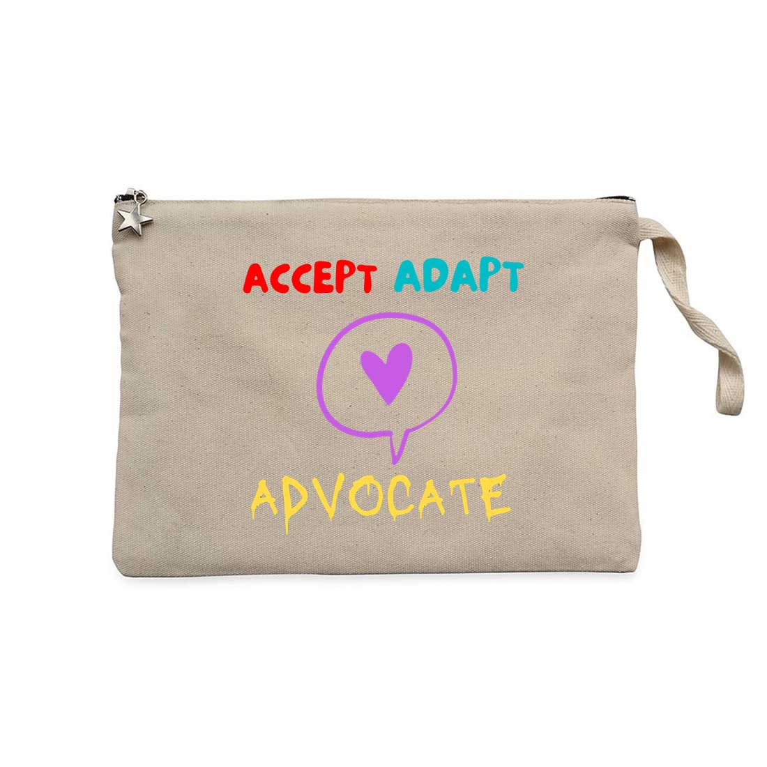 Accept Adapt Advocate Krem Clutch Astarlı Cüzdan / El Çantası