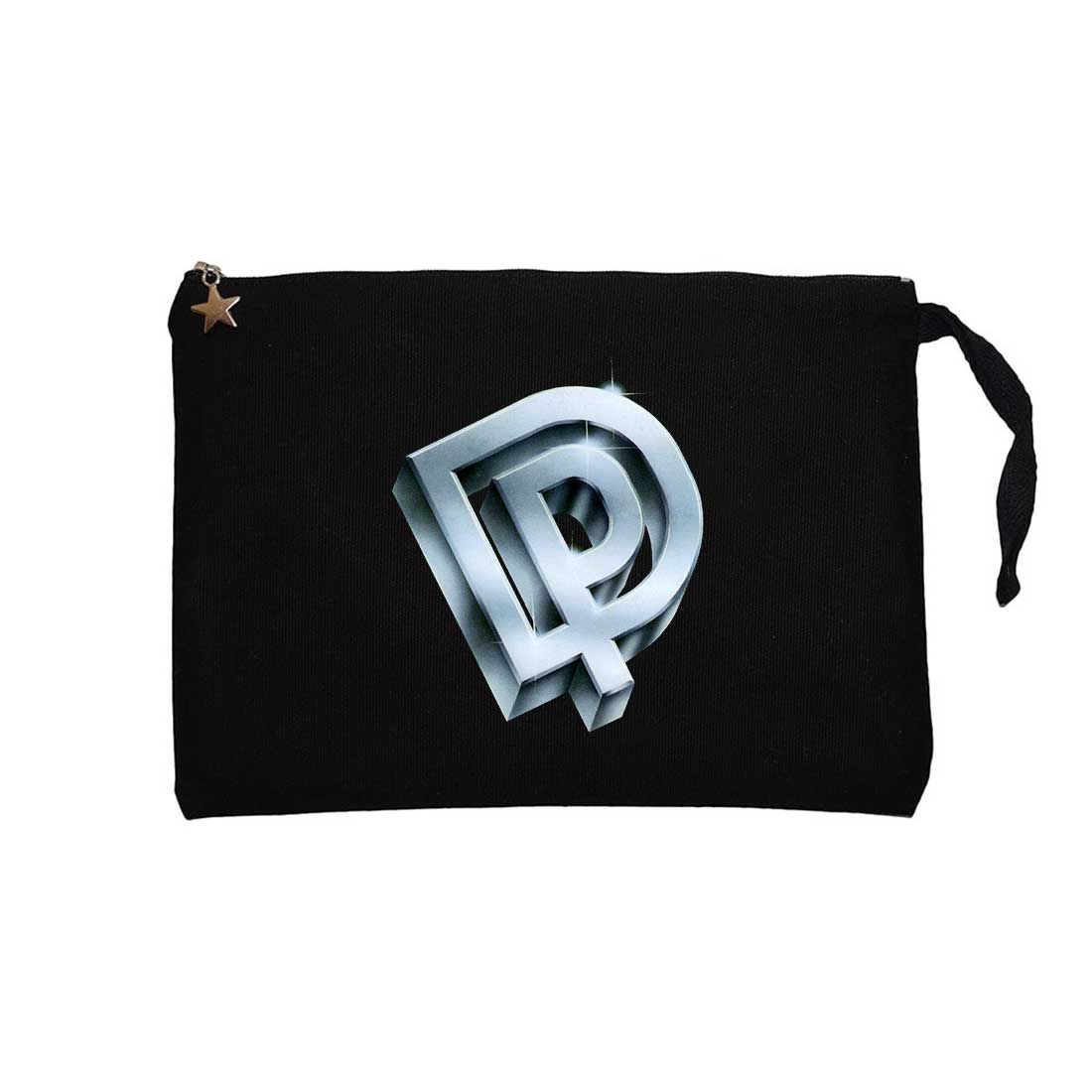 Deep Purple Logo Siyah Clutch Astarlı Cüzdan / El Çantası