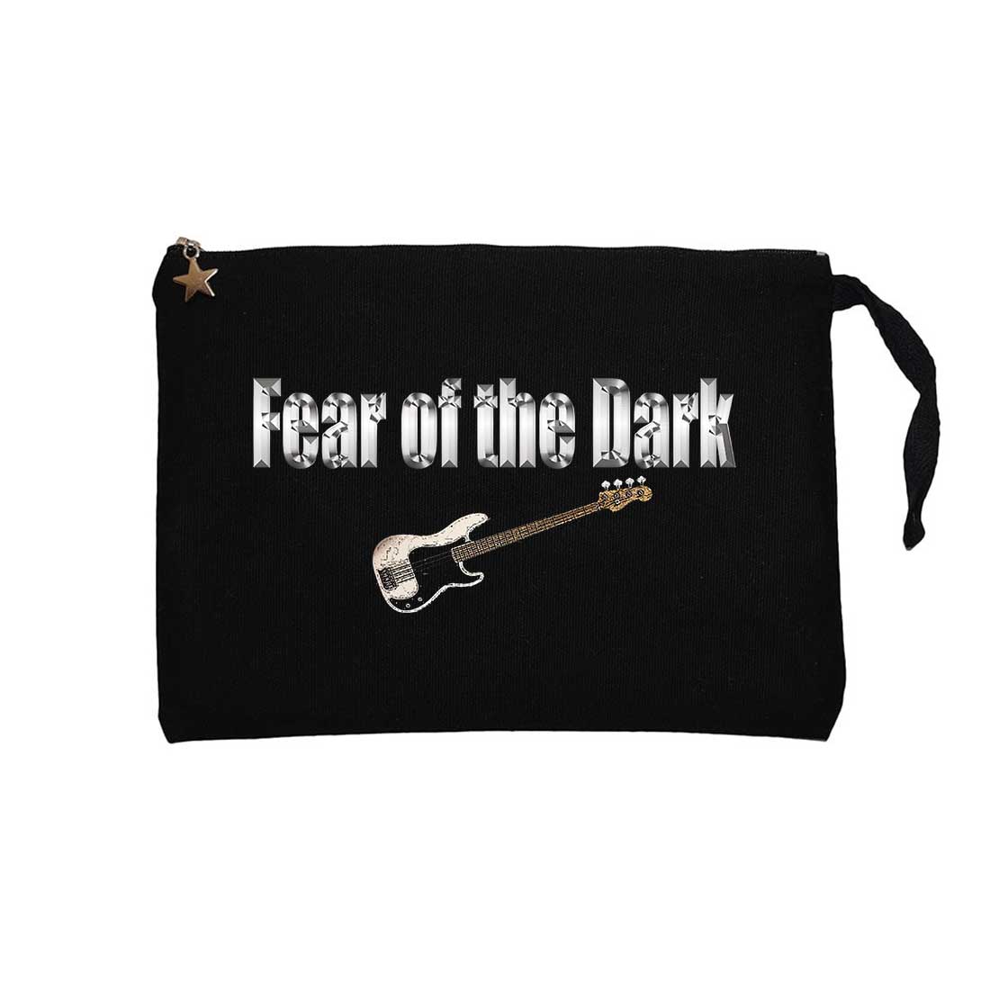 Iron Maiden Fear of the Dark Guitar Siyah Clutch Astarlı Cüzdan / El Çantası