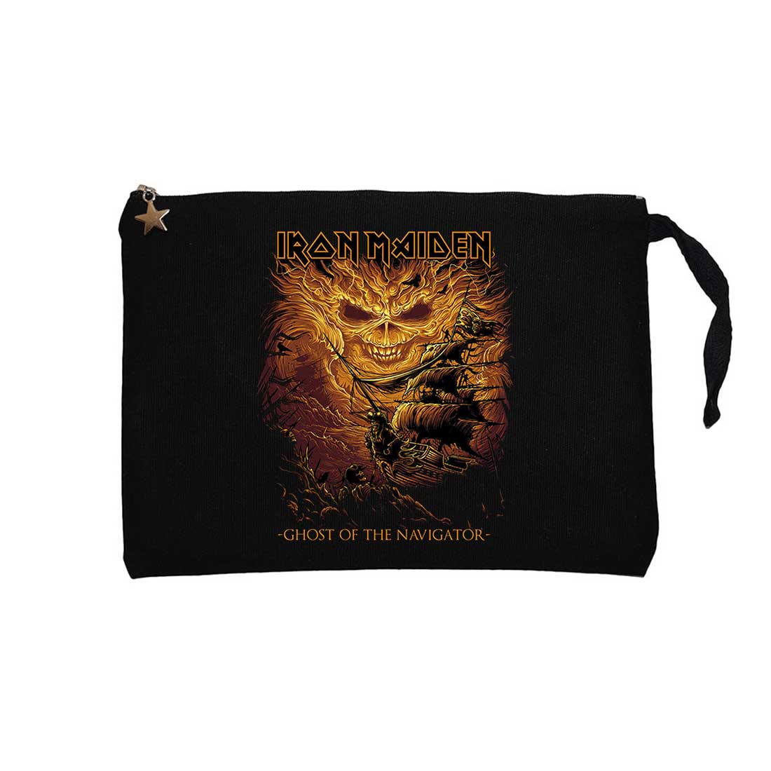 Iron maiden Ghost of the Navigator Siyah Clutch Astarlı Cüzdan / El Çantası