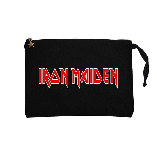 Iron maiden Red Text Siyah Clutch Astarlı Cüzdan / El Çantası