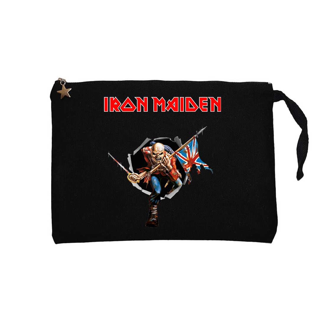 Iron Maiden Trooper Siyah Clutch Astarlı Cüzdan / El Çantası