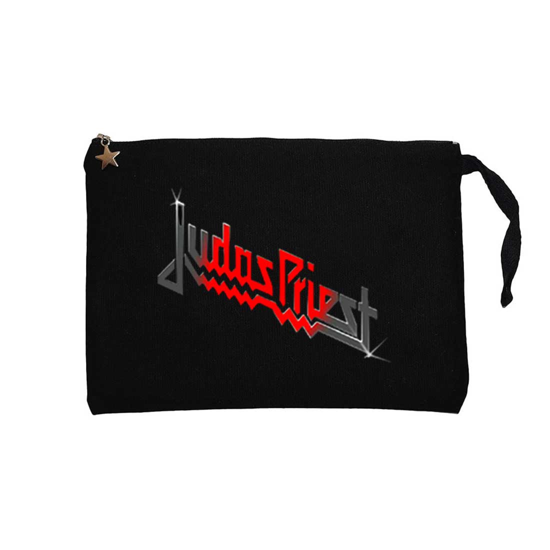judas Priest Black Red Logo Siyah Clutch Astarlı Cüzdan / El Çantası