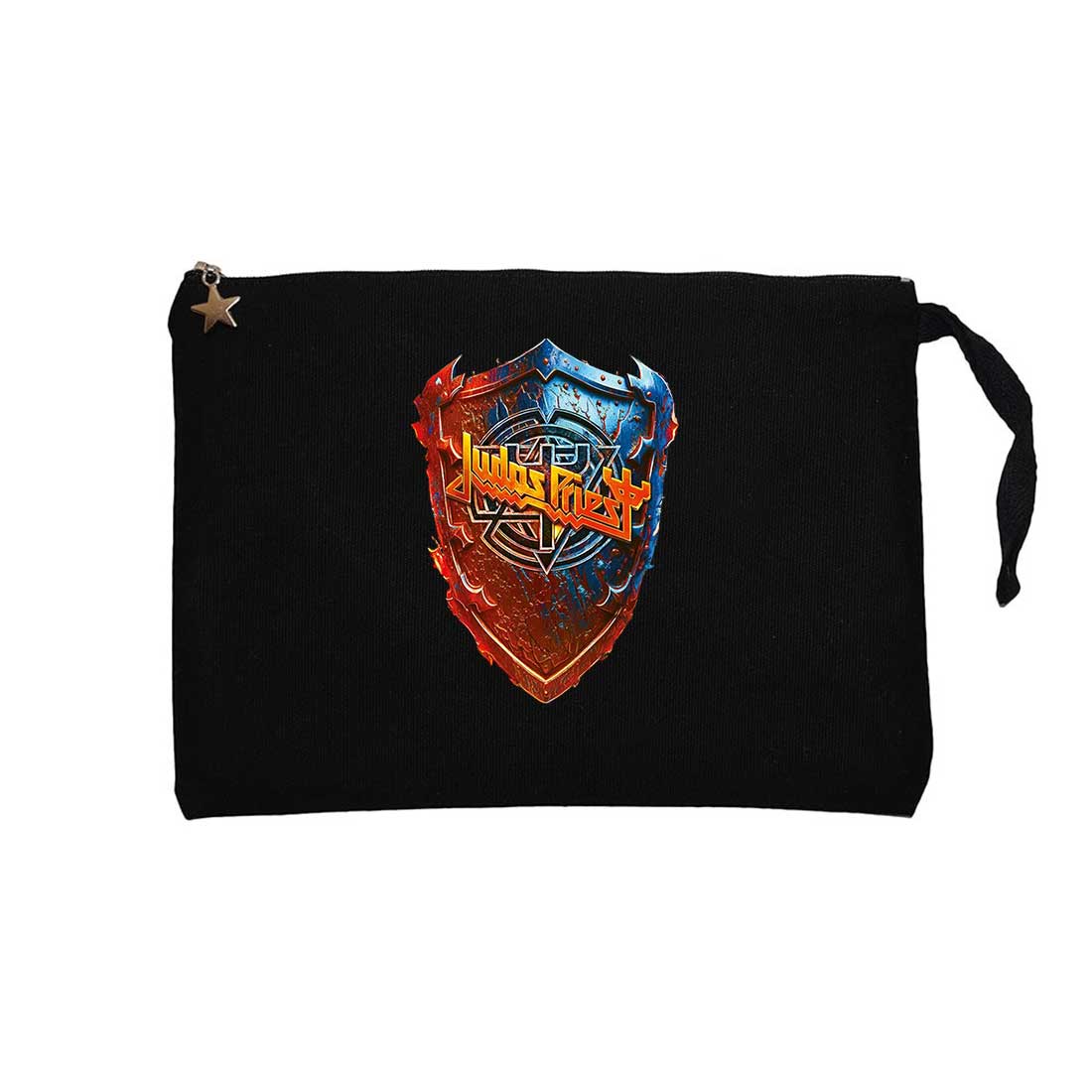 Judas Priest invincible Shield Siyah Clutch Astarlı Cüzdan / El Çantası