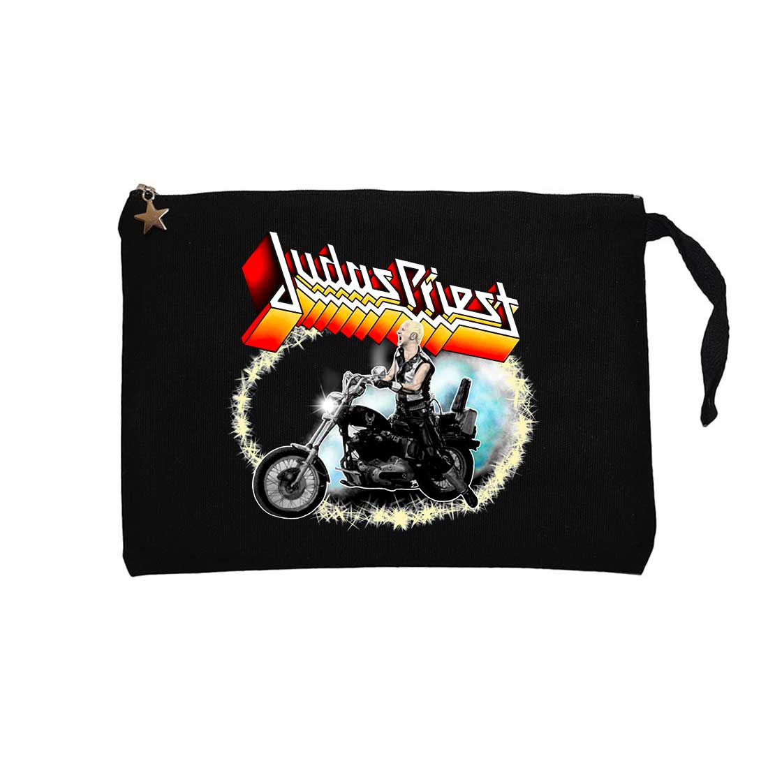 Judas Priest Rob Halford Siyah Clutch Astarlı Cüzdan / El Çantası