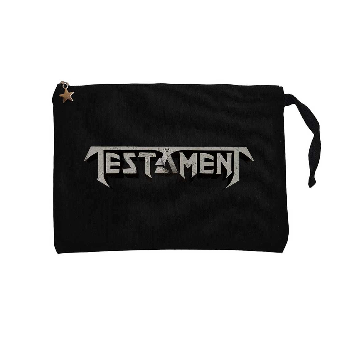 Testament Logo Siyah Clutch Astarlı Cüzdan / El Çantası