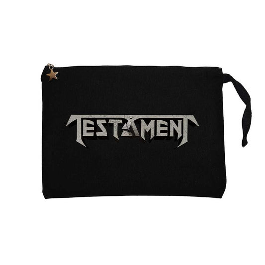 Testament Logo Siyah Clutch Astarlı Cüzdan / El Çantası