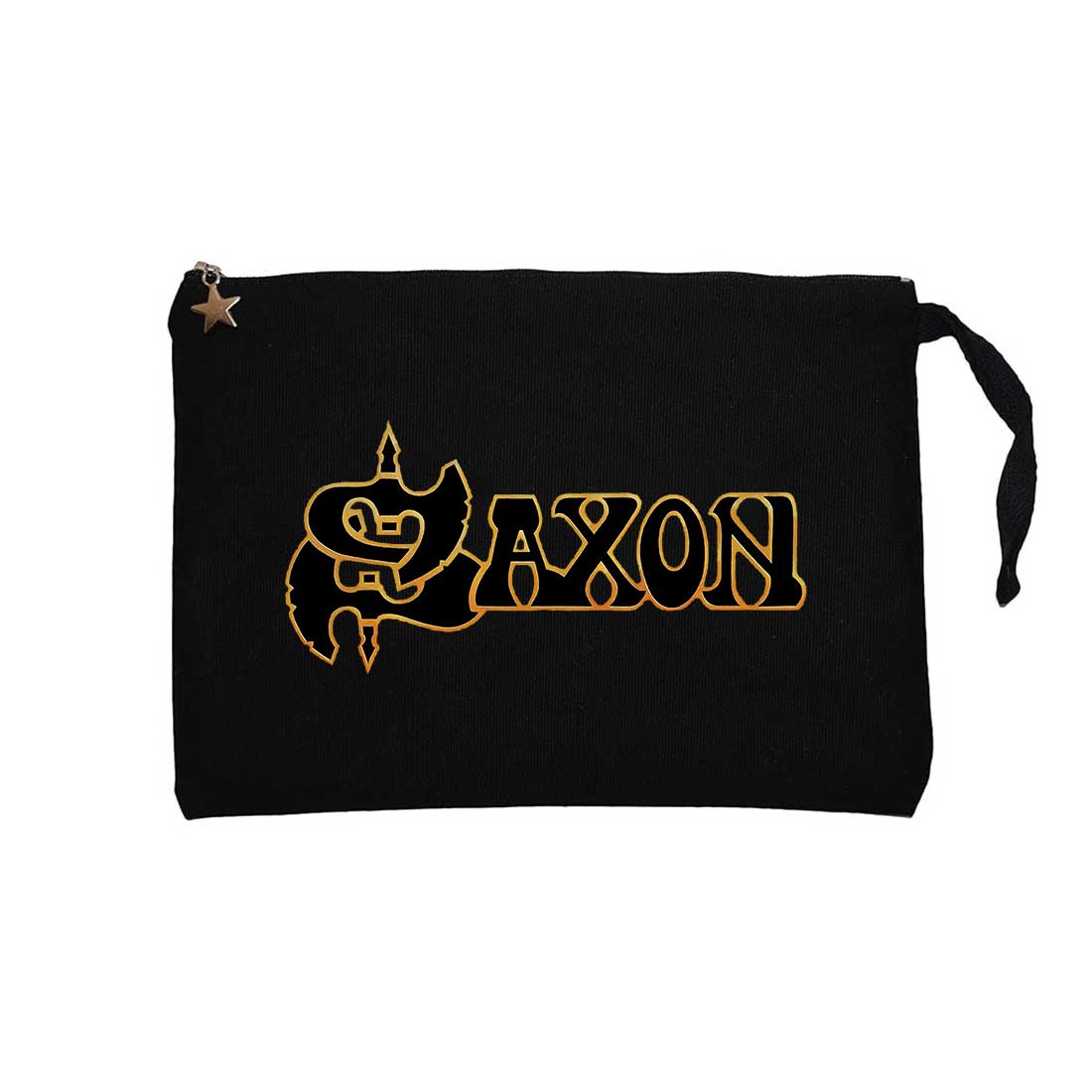 Saxon Gold Logo Siyah Clutch Astarlı Cüzdan / El Çantası