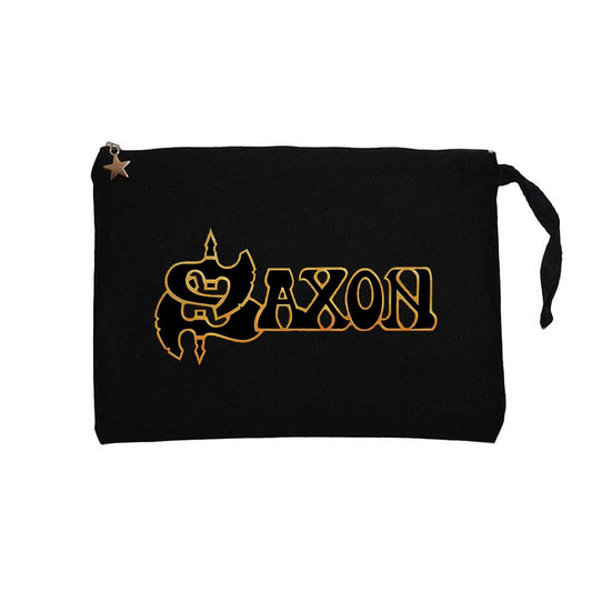 Saxon Gold Logo Siyah Clutch Astarlı Cüzdan / El Çantası