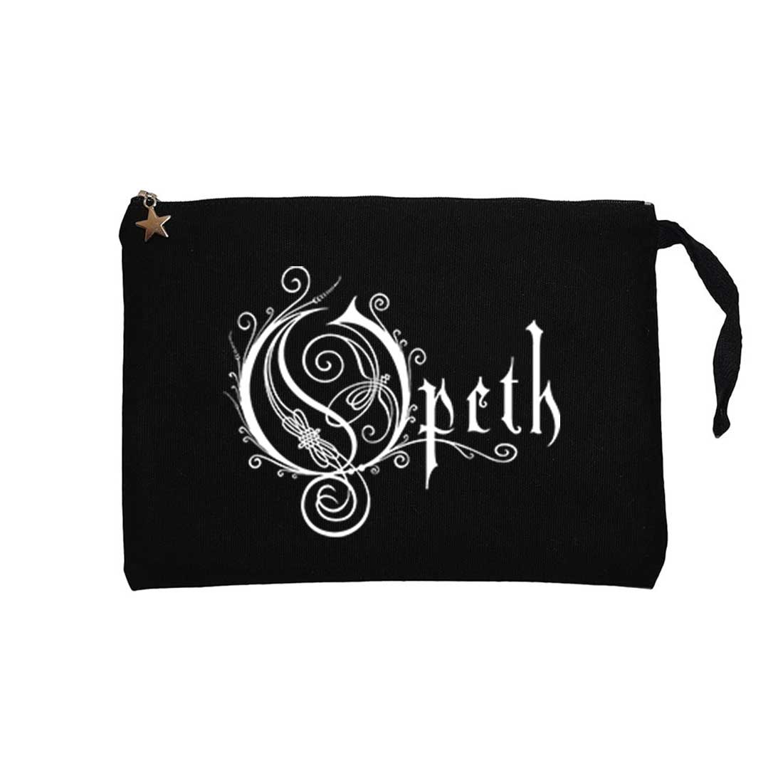 Opeth Logo White Siyah Clutch Astarlı Cüzdan / El Çantası