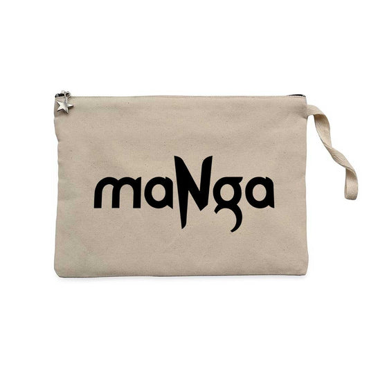 MaNga Black Yazı Krem Clutch Astarlı Cüzdan / El Çantası