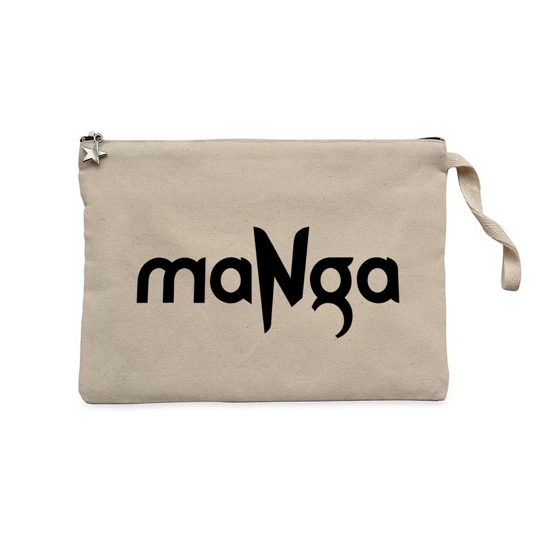 MaNga Black Yazı Krem Clutch Astarlı Cüzdan / El Çantası