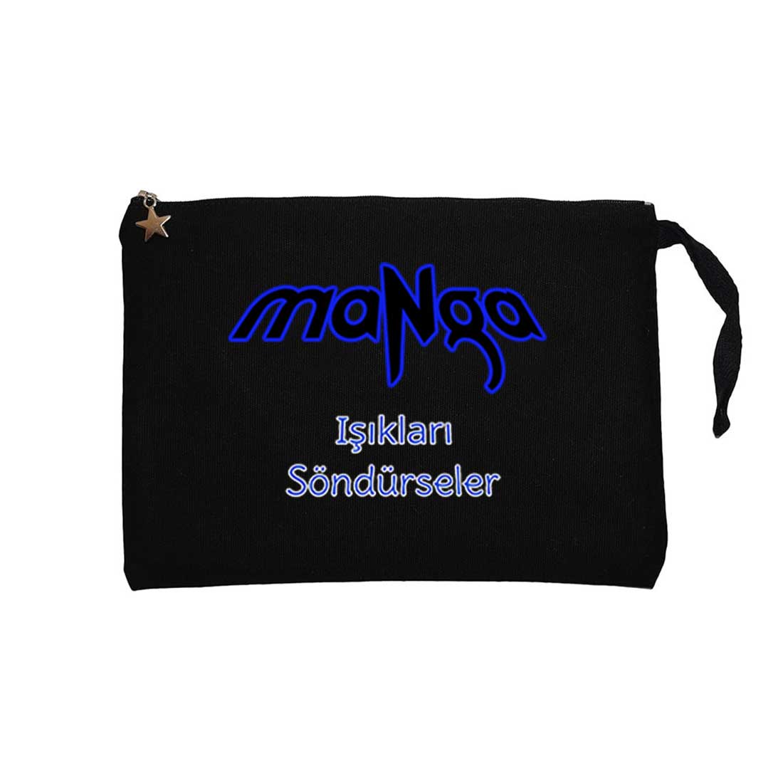 MaNga Işıkları Söndürseler Siyah Clutch Astarlı Cüzdan / El Çantası