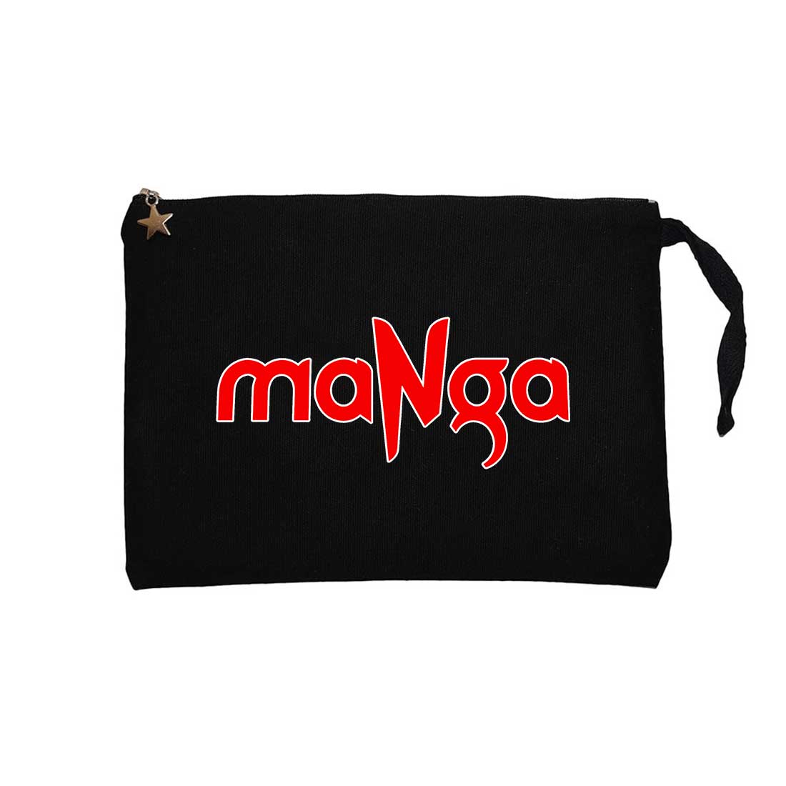 MaNga Red Text Siyah Clutch Astarlı Cüzdan / El Çantası