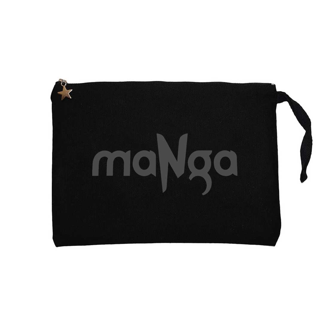 MaNga Yazı Siyah Clutch Astarlı Cüzdan / El Çantası