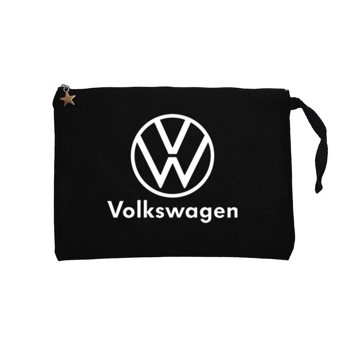 Volkswagen New Logo Text Siyah Clutch Astarlı Cüzdan / El Çantası