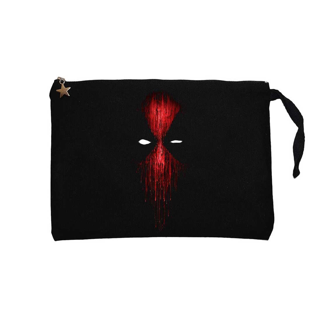 Deadpool Mask Siyah Clutch Astarlı Cüzdan / El Çantası