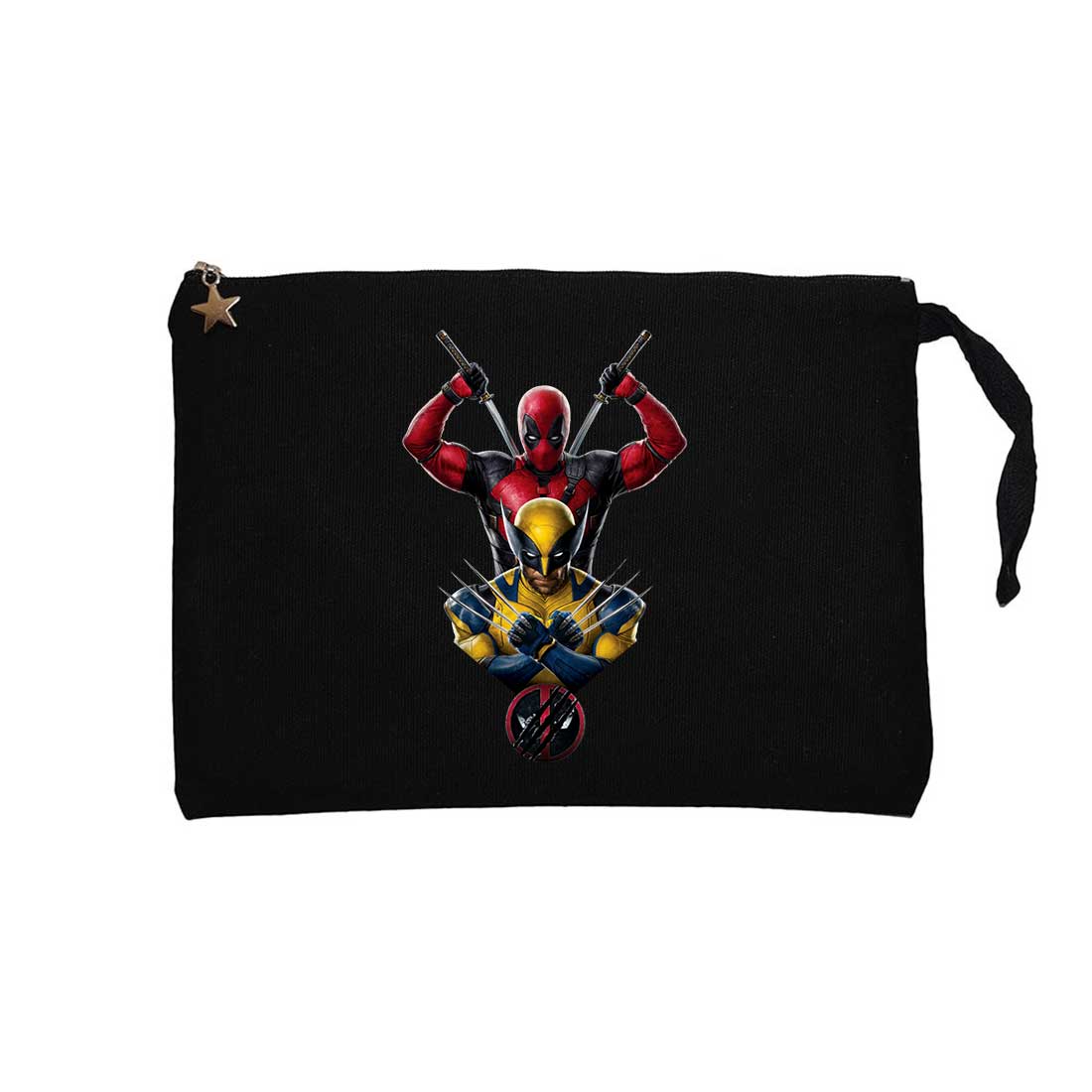 Deadpool Wolverine Warrios Siyah Clutch Astarlı Cüzdan / El Çantası