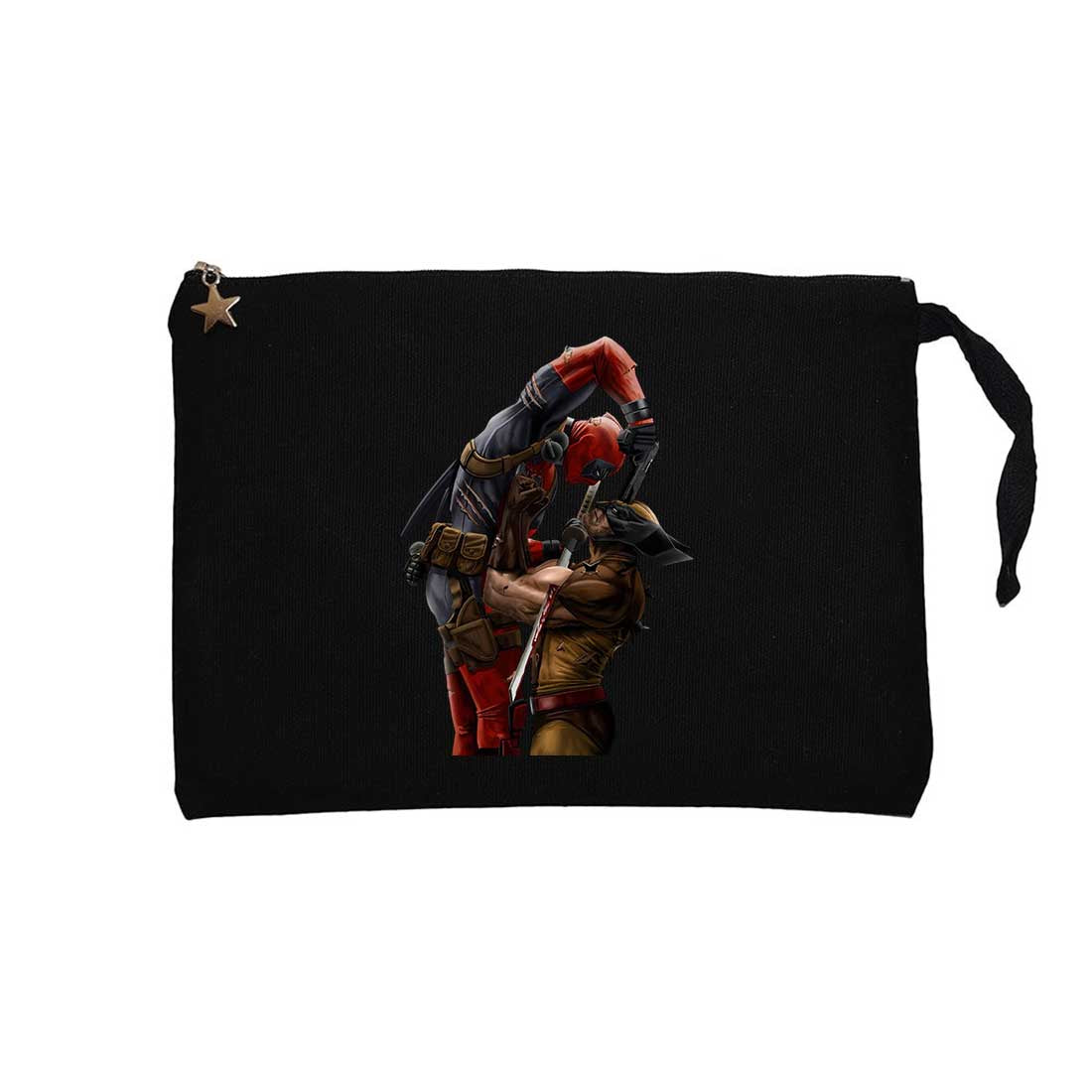 Deadpool Wolverine Siyah Clutch Astarlı Cüzdan / El Çantası