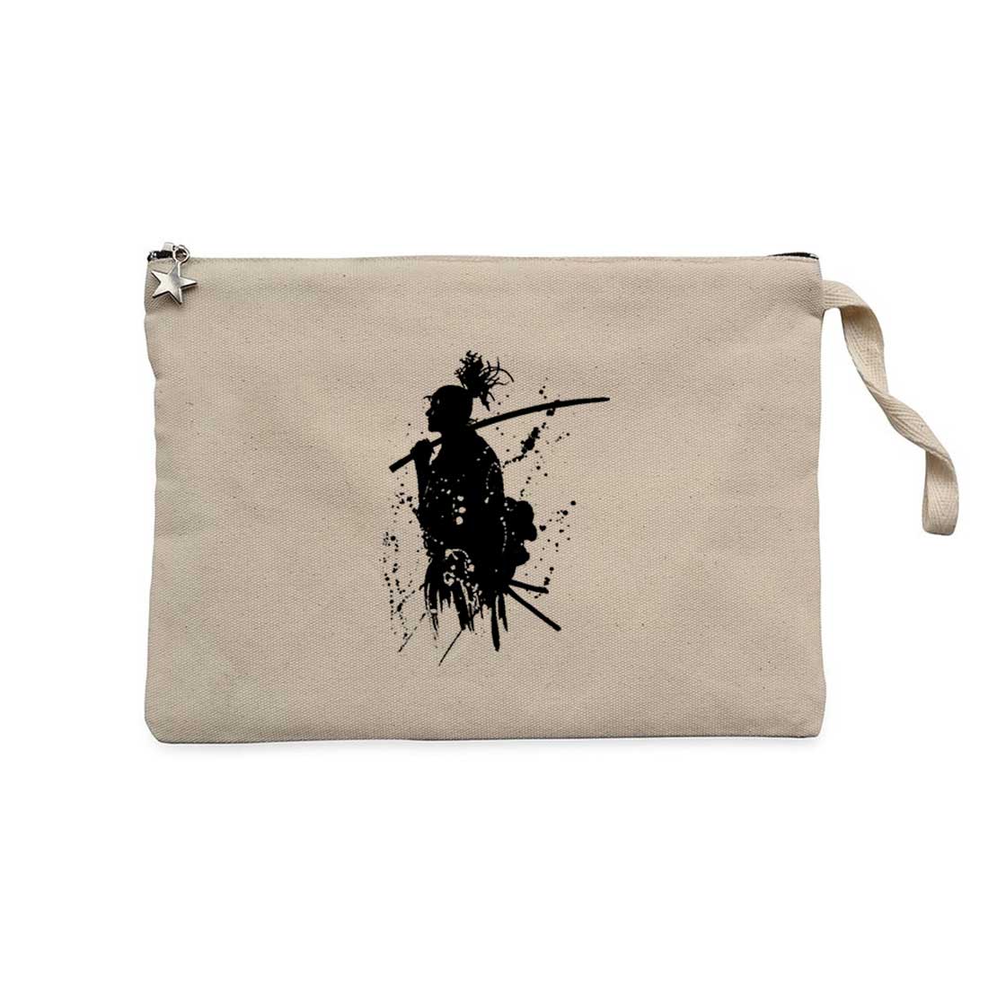 Samurai Miyamoto Musashi Krem Clutch Astarlı Cüzdan / El Çantası