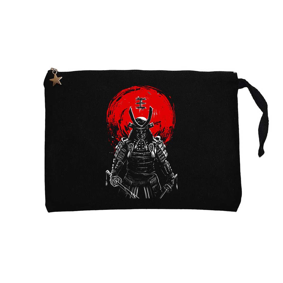 Samurai Red Warrior Siyah Clutch Astarlı Cüzdan / El Çantası