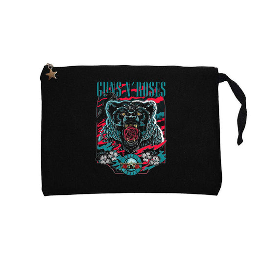 Guns N Roses Bear Siyah Clutch Astarlı Cüzdan / El Çantası