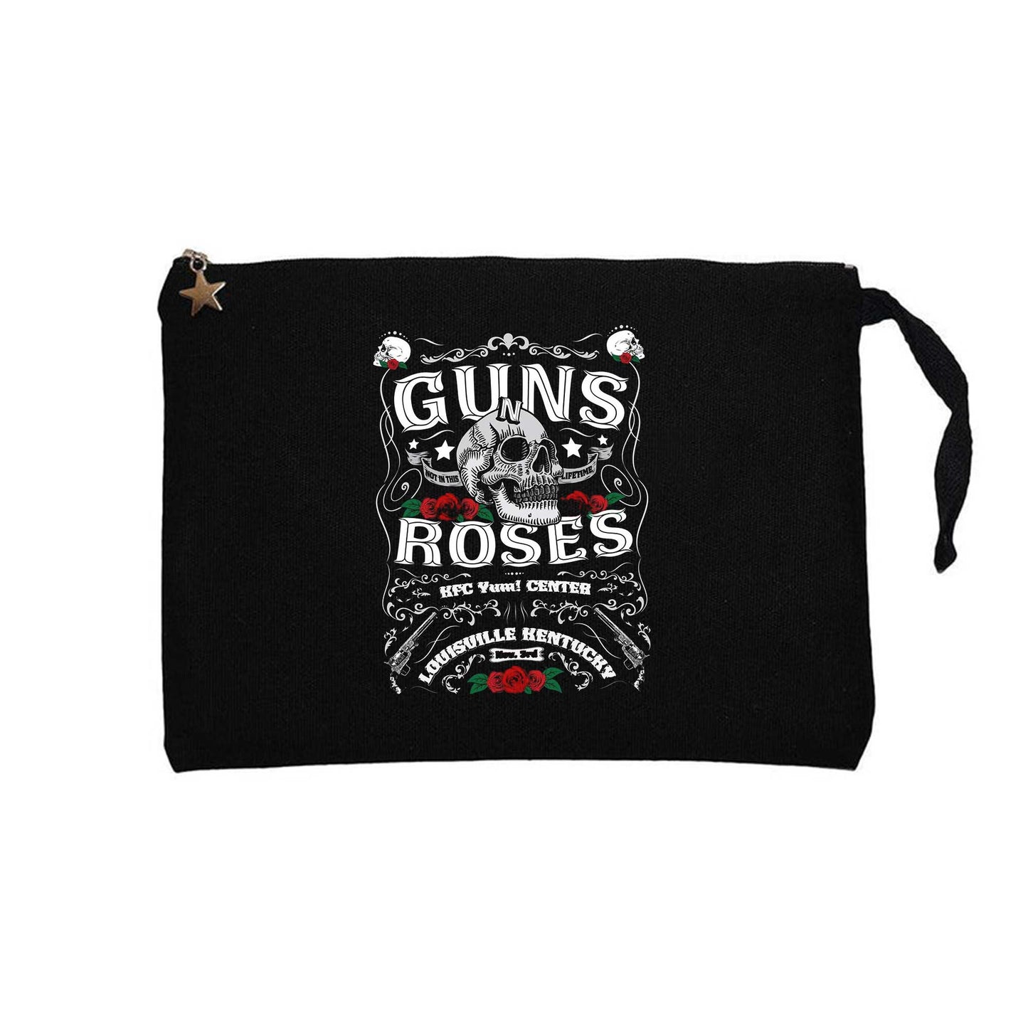 Guns N Roses Louis Ulle Kentucky Siyah Clutch Astarlı Cüzdan / El Çantası