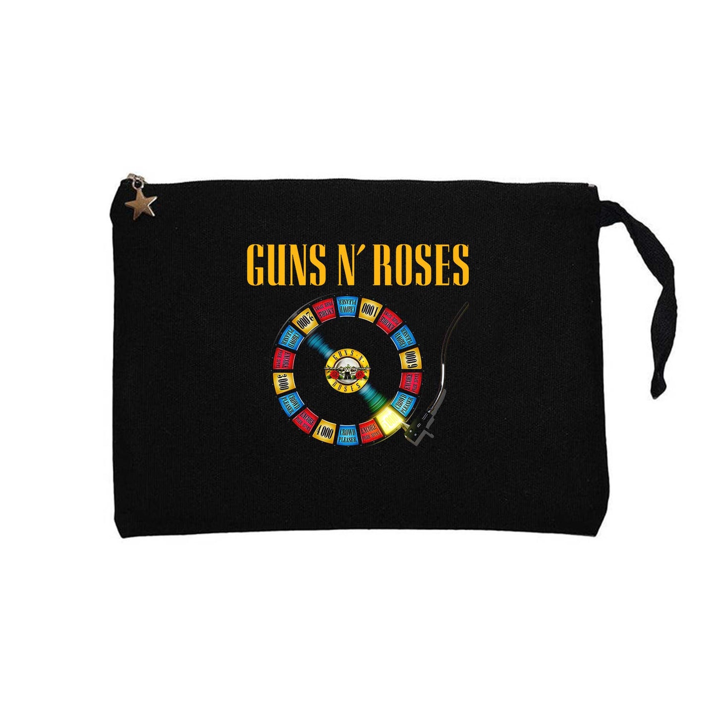Guns N Roses Plak Siyah Clutch Astarlı Cüzdan / El Çantası
