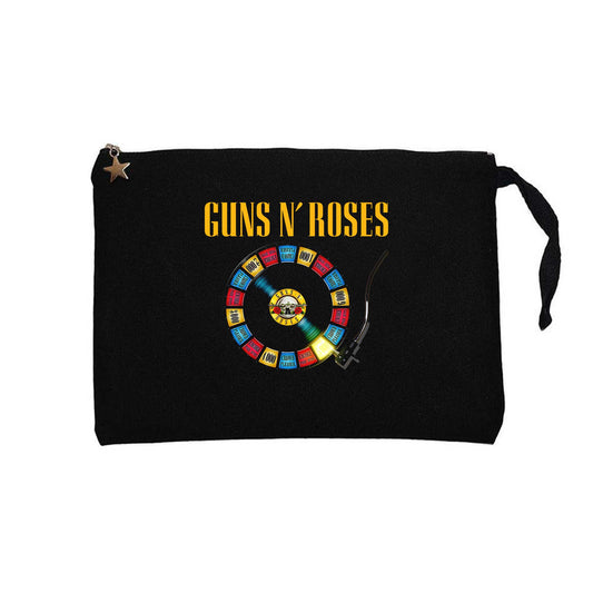 Guns N Roses Plak Siyah Clutch Astarlı Cüzdan / El Çantası