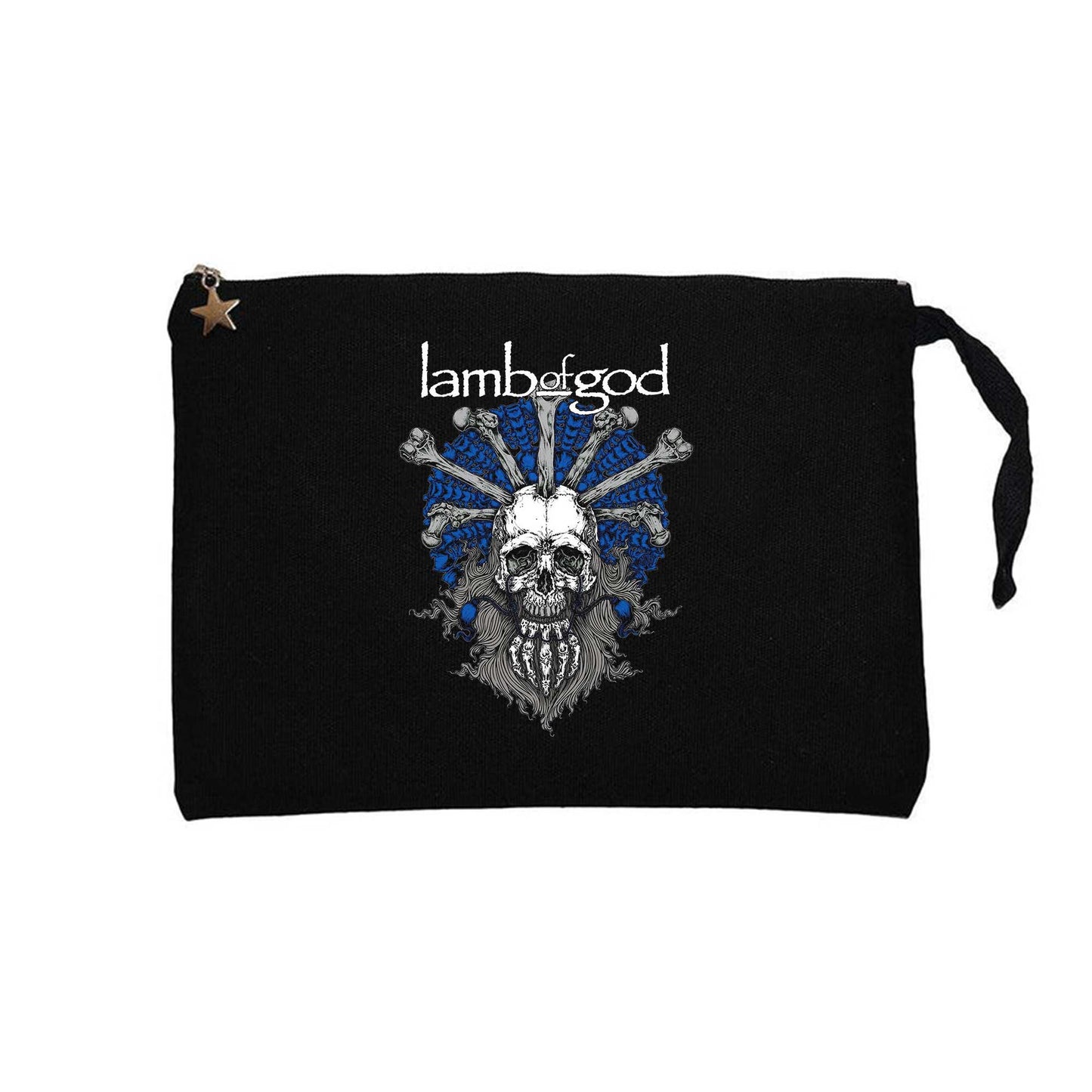 Lamb Of God Bearded Skull Siyah Clutch Astarlı Cüzdan / El Çantası