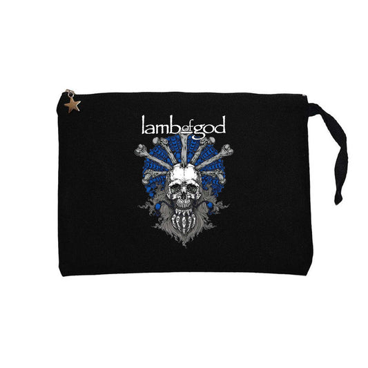 Lamb Of God Bearded Skull Siyah Clutch Astarlı Cüzdan / El Çantası