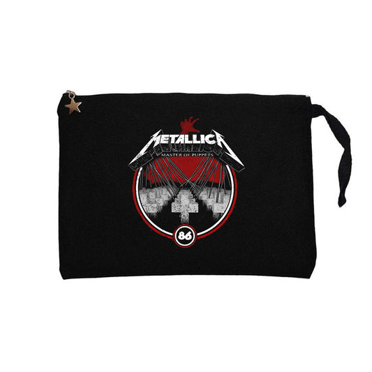 Metallica Master of Puppets Albums Siyah Clutch Astarlı Cüzdan / El Çantası