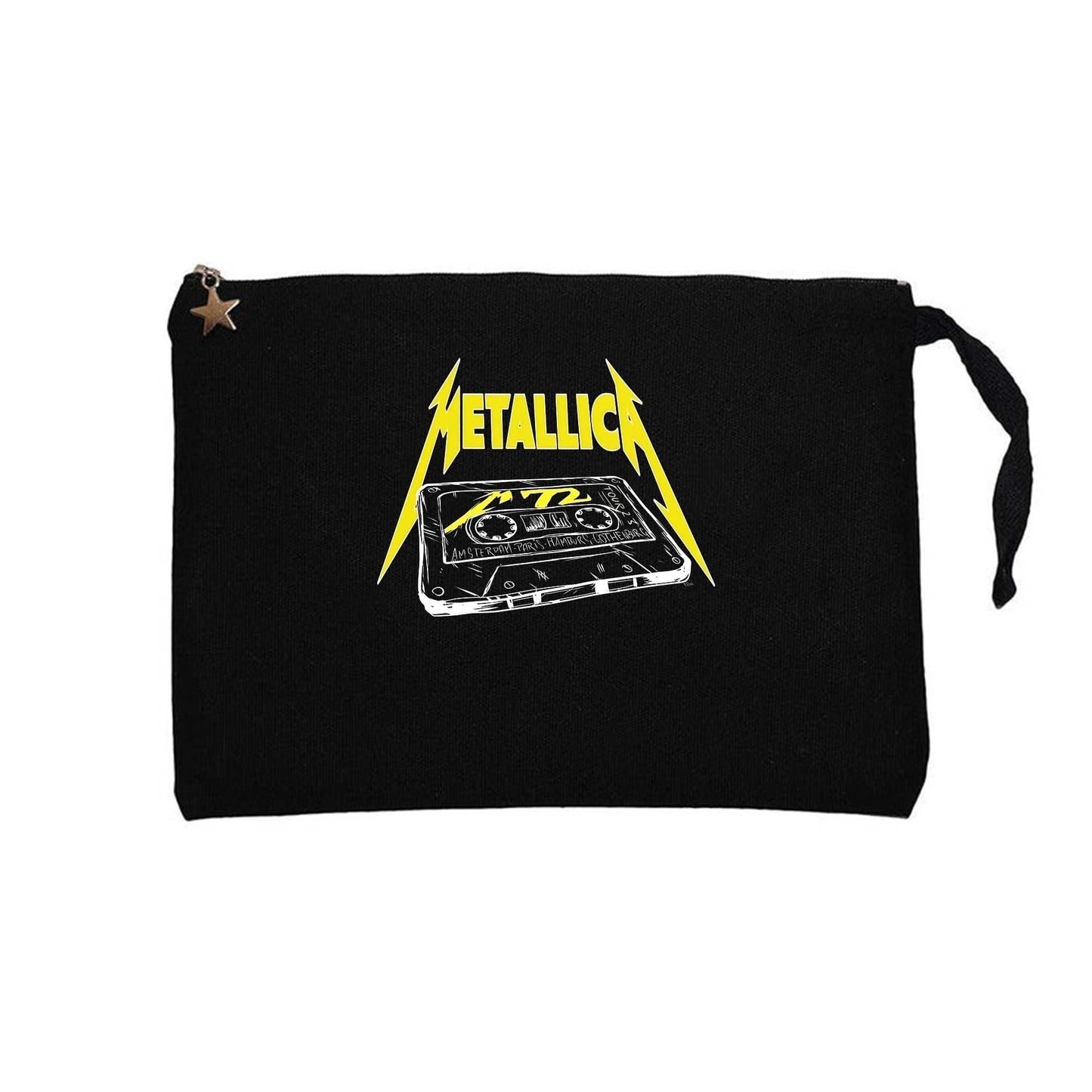 Metallica Tape Siyah Clutch Astarlı Cüzdan / El Çantası