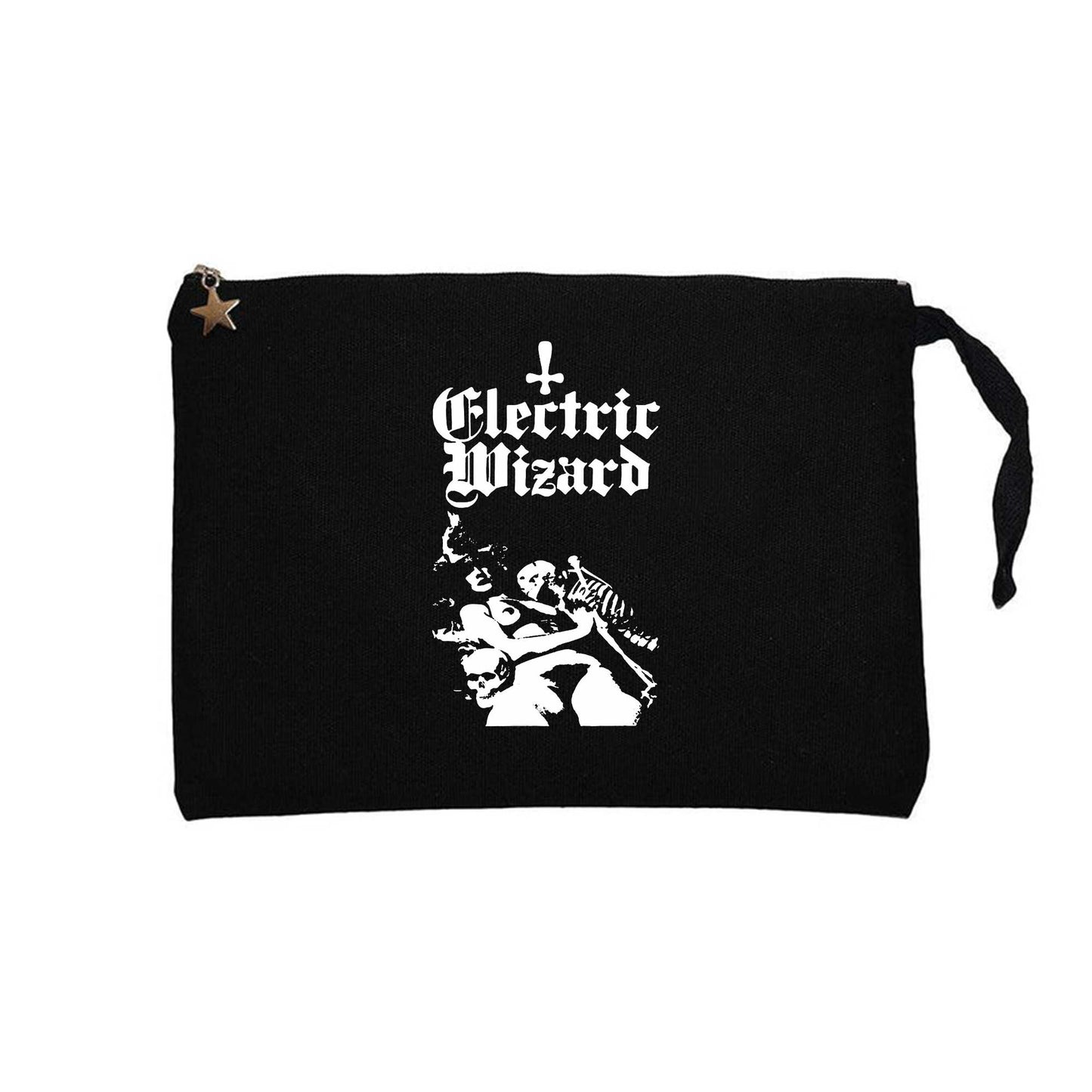Electric Wizard Legalise Drugs and Murder Skeleton Girl Siyah Clutch Astarlı Cüzdan / El Çantası