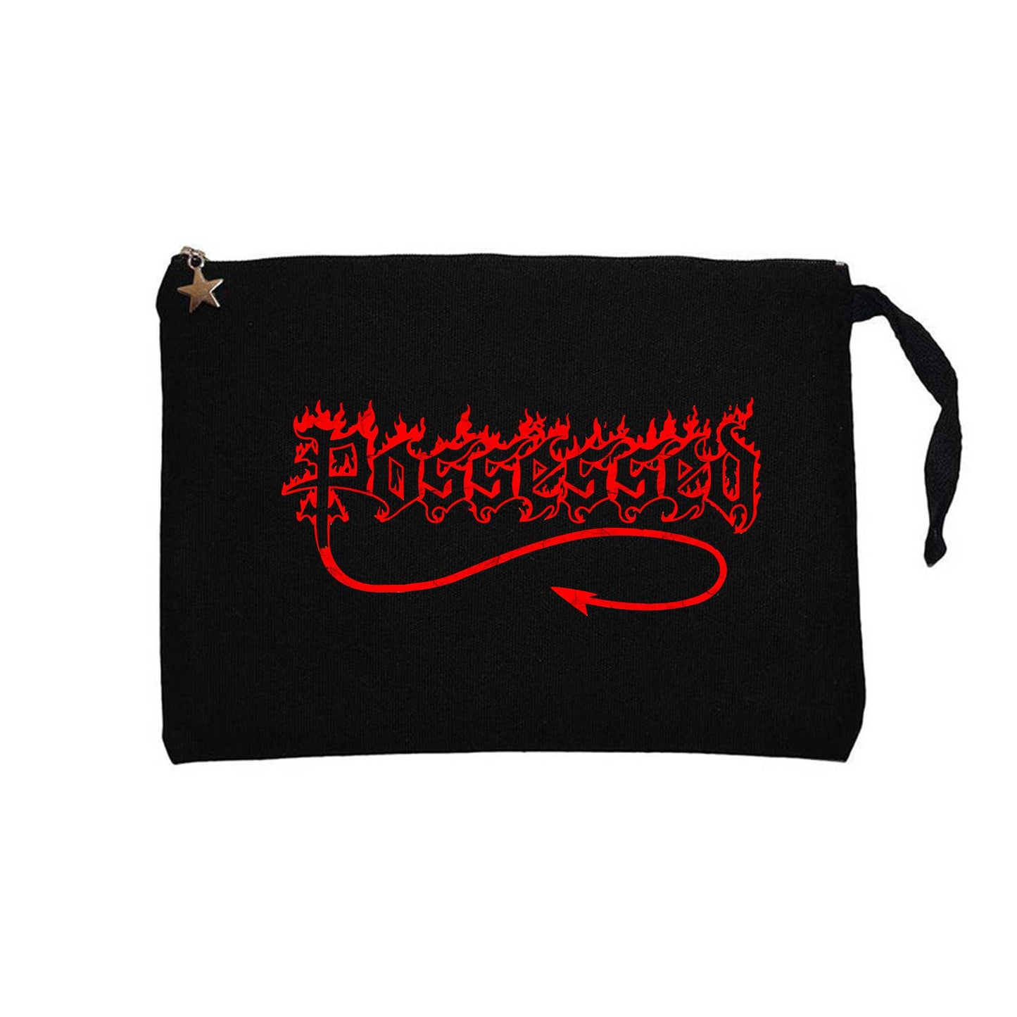 Possessed Red Logo Siyah Clutch Astarlı Cüzdan / El Çantası