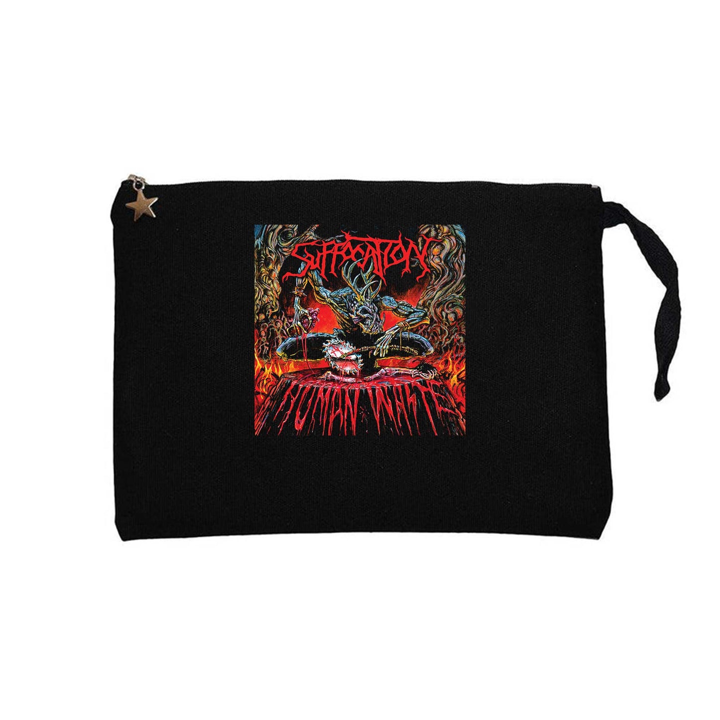 Suffocation Human Wolte Siyah Clutch Astarlı Cüzdan / El Çantası