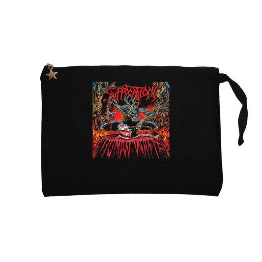 Suffocation Human Wolte Siyah Clutch Astarlı Cüzdan / El Çantası