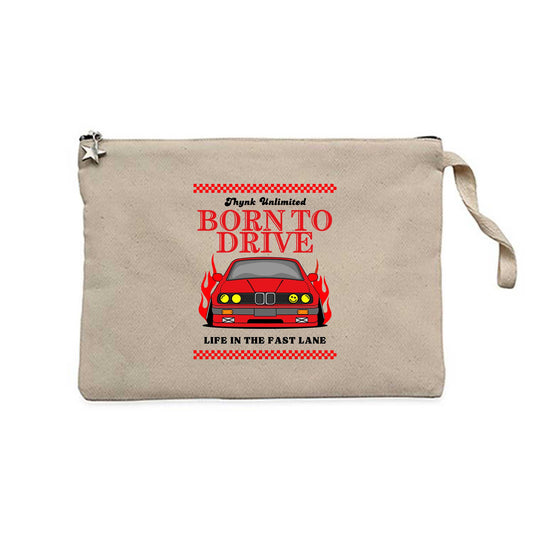 Born To Drıve Bmw Krem Clutch Astarlı Cüzdan / El Çantası