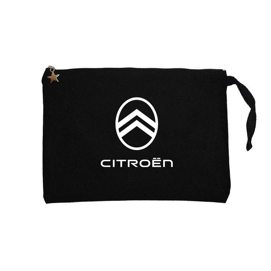 Cıtroen Text Logo Siyah Clutch Astarlı Cüzdan / El Çantası
