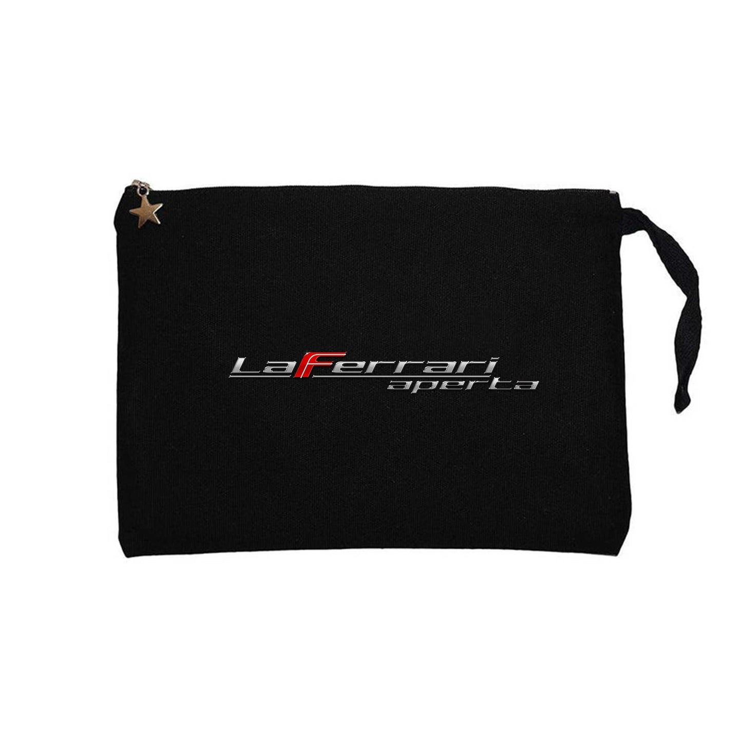 La Ferrari Aperta Logo Siyah Clutch Astarlı Cüzdan / El Çantası