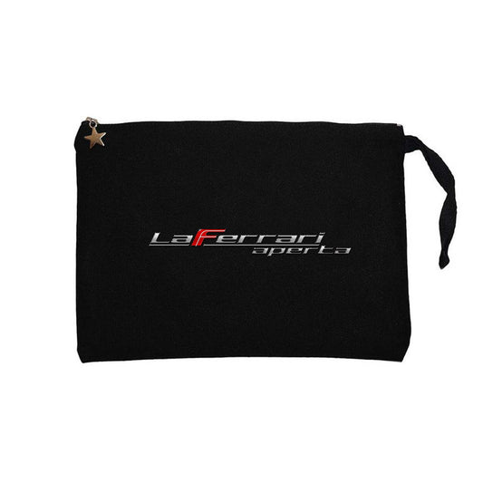 La Ferrari Aperta Logo Siyah Clutch Astarlı Cüzdan / El Çantası