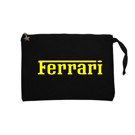 Ferrari Gold Text Siyah Clutch Astarlı Cüzdan / El Çantası