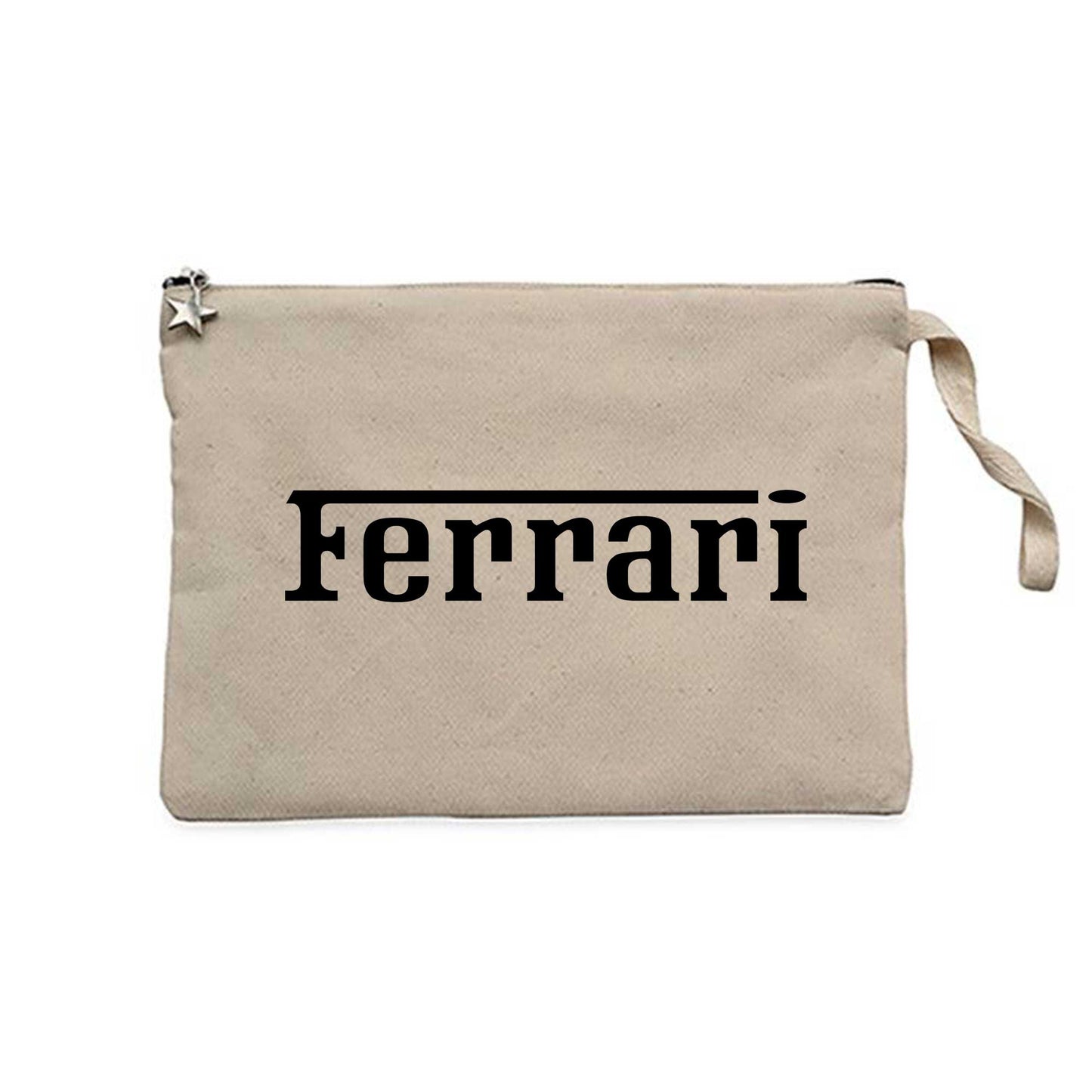 Ferrari Text Black Krem Clutch Astarlı Cüzdan / El Çantası