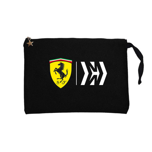 Scuderia Ferrari Mission Siyah Clutch Astarlı Cüzdan / El Çantası