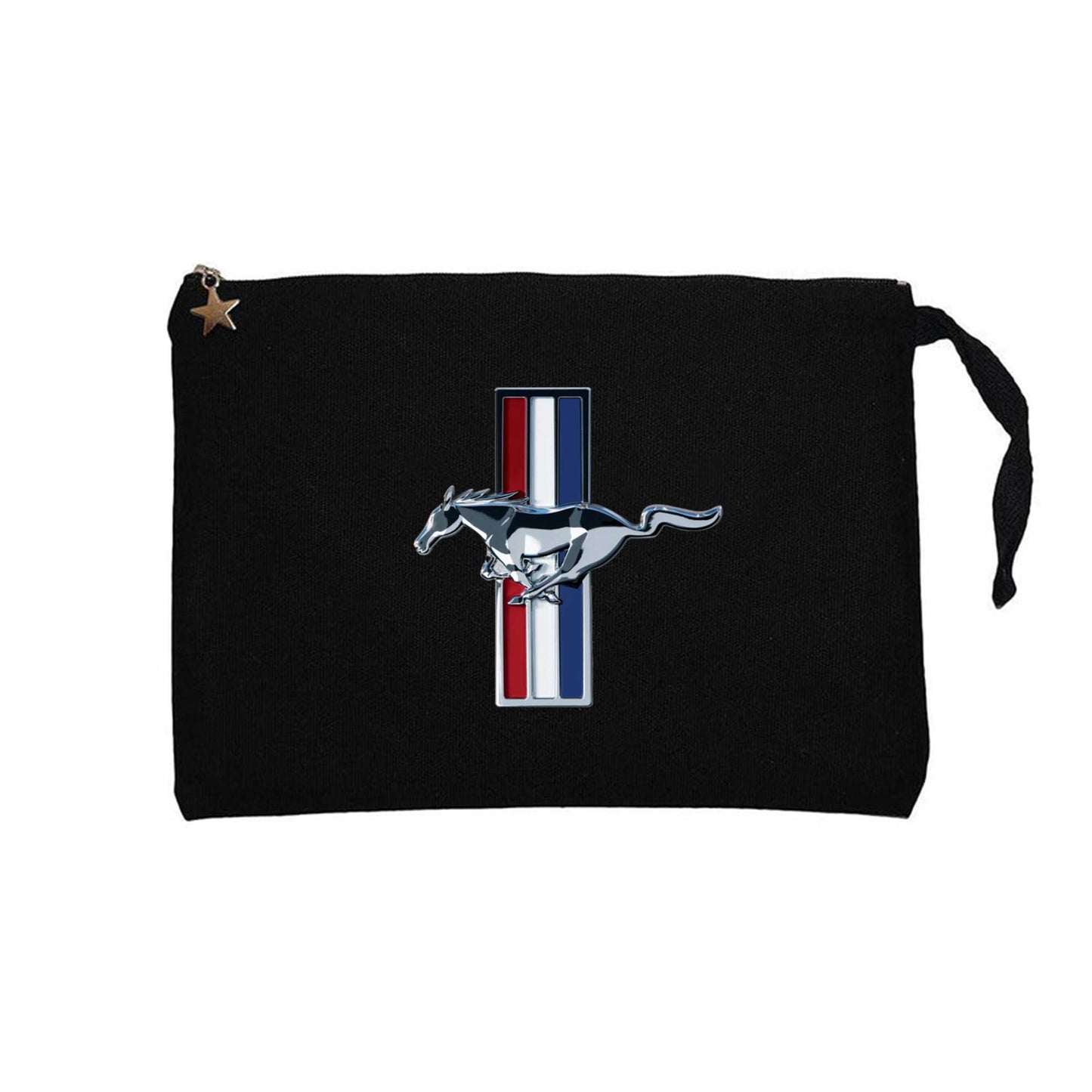 Ford Mustang Logo Siyah Clutch Astarlı Cüzdan / El Çantası