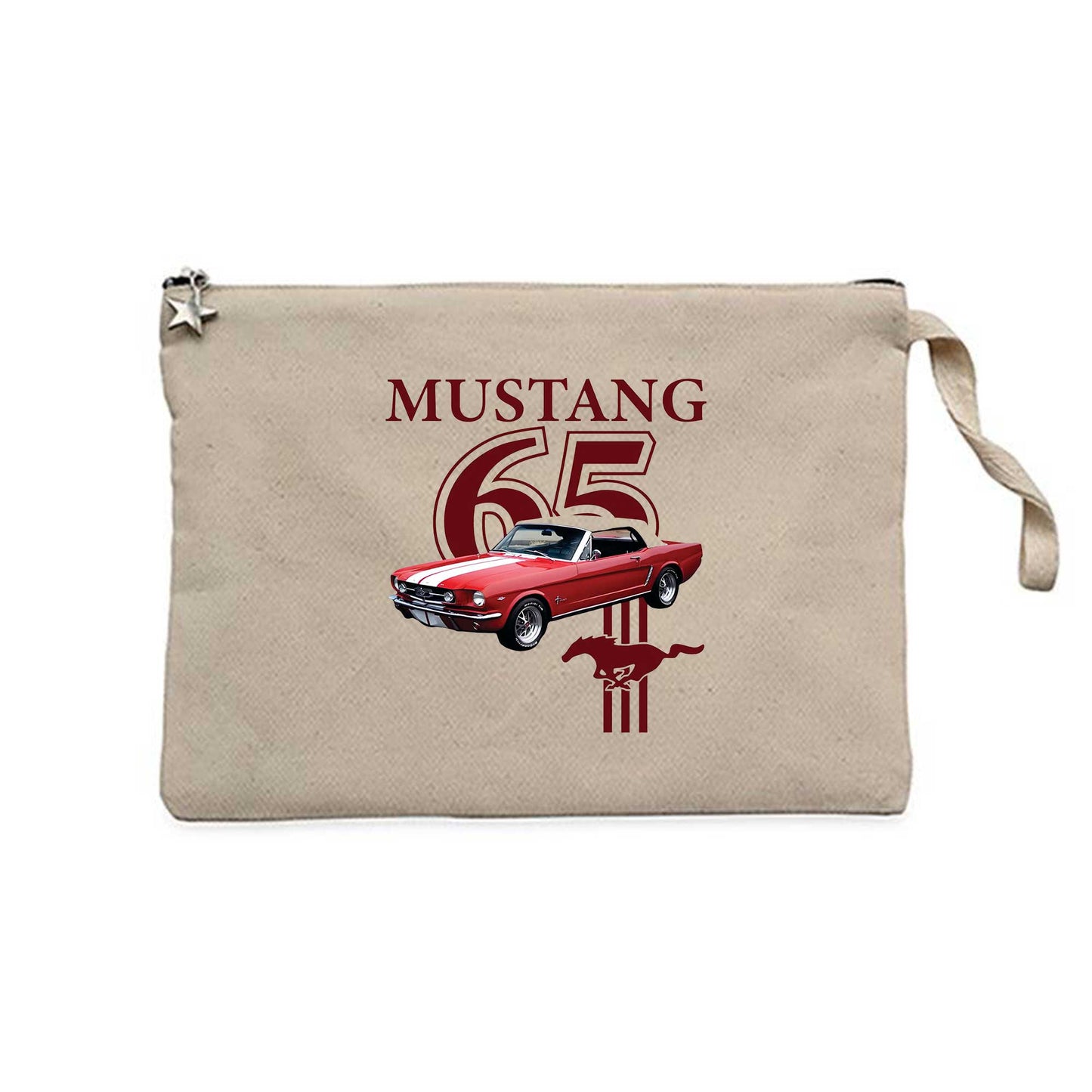 Ford Mustang 1965 Krem Clutch Astarlı Cüzdan / El Çantası