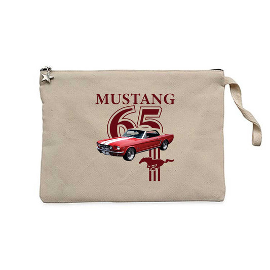 Ford Mustang 1965 Krem Clutch Astarlı Cüzdan / El Çantası